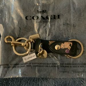 Coach Trigger Snap Bag Charm With Cat Print- NEW